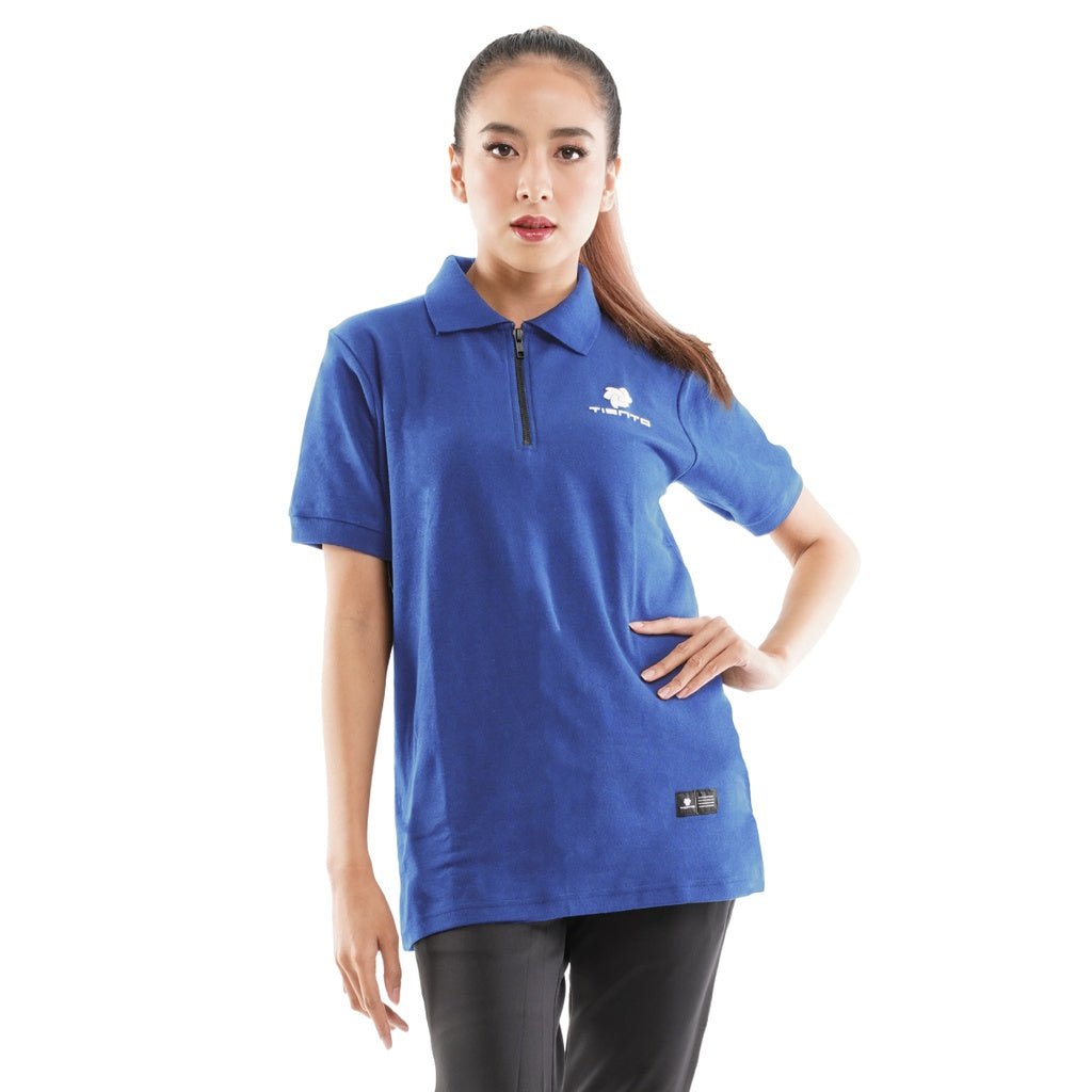Tiento Polo Shirt True Basic HDC Baju Tenis Kaos Kerah Resleting Lengan Pendek Pakaian Wanita