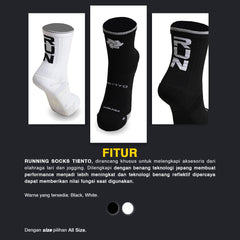 Tiento Kaos Kaki Olahraga Lari Running Socks Kaoskaki Trail Run Futsal Gym Anti Slip Runforce