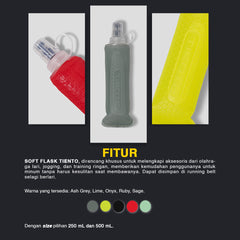 Tiento Soft Flask Botol Minum 250ml 500ml Lipat Lentur Fleksible Foldeble