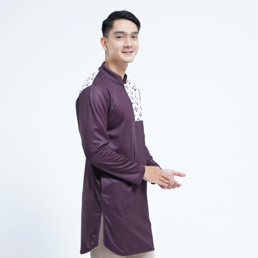 Tiento Baju Koko Muslim Kurta Pakaian Pria Lengan Panjang Pendek