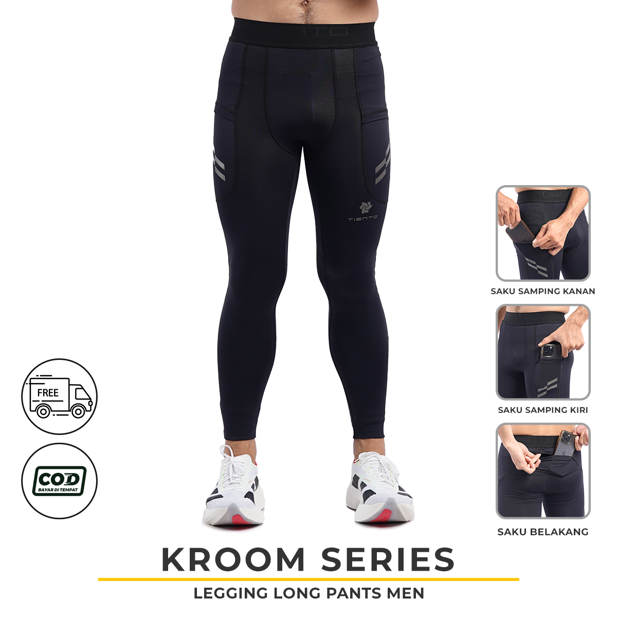 Tiento Legging Running Pria Long Pants Kroom