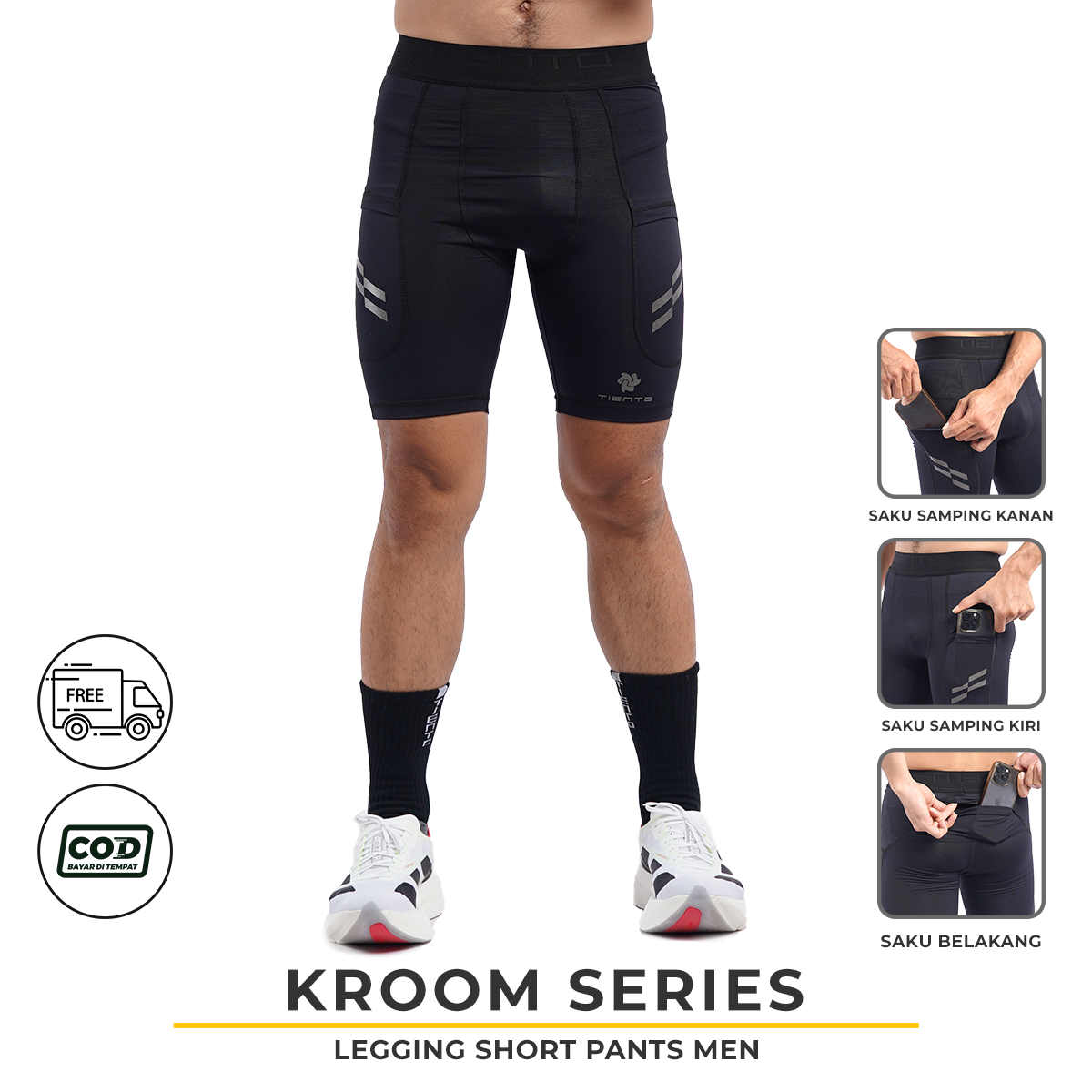 Tiento Legging Running Pria Short Pants Kroom