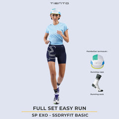 Tiento Pakaian Olahraga Running Jersey Legging Short Lari Sport Plus Socks & Running Cap Anniversary Special Bundling