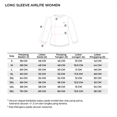 Tiento Baju Running Wanita Long Sleeve Airlite