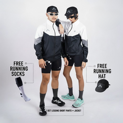 Early Bird Bormar | Paket Long Run Set Jacket Running Short Legging | Free Hat & Socks