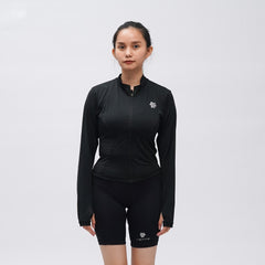 Tiento Jaket Olahraga Wanita Anti UV Turtleneck Thumbhole Untuk Running Gym Sport Outdoor Jogging Velora