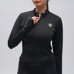 Tiento Jaket Olahraga Wanita Anti UV Turtleneck Thumbhole Untuk Running Gym Sport Outdoor Jogging Velora