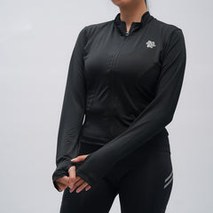 Tiento Jaket Olahraga Wanita Anti UV Turtleneck Thumbhole Untuk Running Gym Sport Outdoor Jogging Velora
