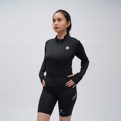 Tiento Jaket Olahraga Wanita Anti UV Turtleneck Thumbhole Untuk Running Gym Sport Outdoor Jogging Velora