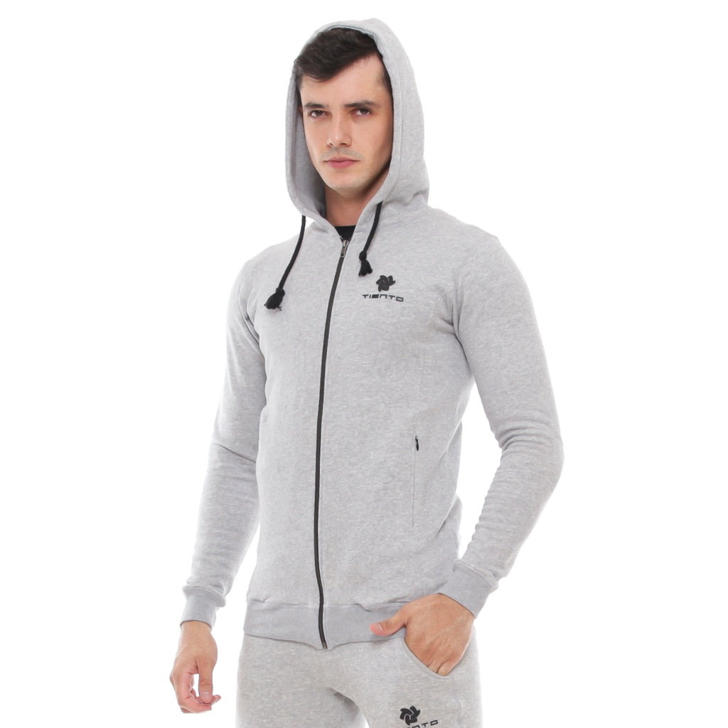 Tiento Jacket Fleece with Zipper Pocket Sporty Jaket Olahraga Saku Resleting Pria