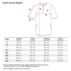 Tiento One Set Kurta Zipper Sarung Dry Fit