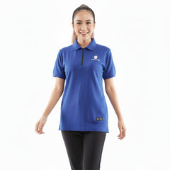 Tiento Polo Shirt True Basic HDC Baju Tenis Kaos Kerah Resleting Lengan Pendek Pakaian Wanita