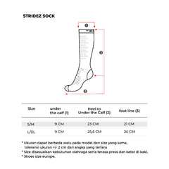 Tiento Kaos Kaki Olahraga Running Compression Socks Stridez Series Unisex Men Women