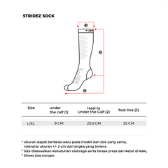 Tiento Kaos Kaki Olahraga Running Compression Socks Stridez Series Unisex Men Women